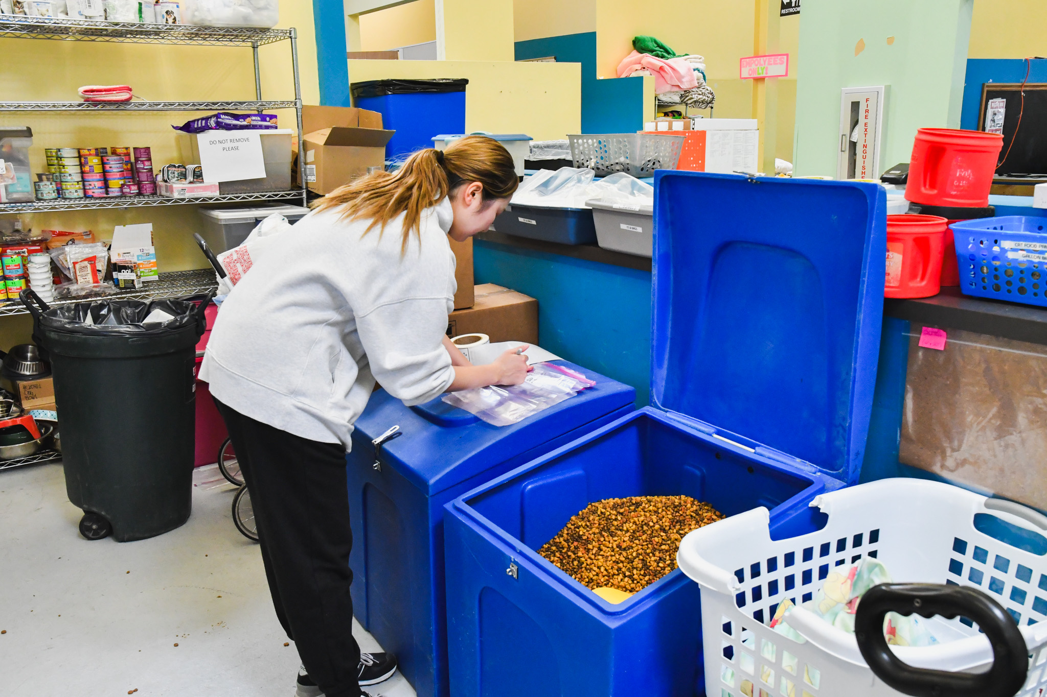 students preparing materials